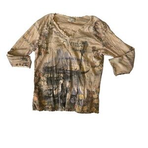 geez louise >.< | gorgeous Y2K rhinestone Venice graphic long sleeve tee